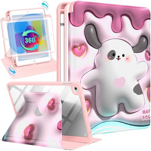 SurgeCraft Funda para iPad Mini 4/5, soporte giratorio de 360 grados con soporte para lápices para mujeres, lindas niñas, funda tipo libro para iPad Mini de 4ª y 5ª generación, fundas de 7.9 pulgadas