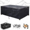 HOLEILUCK Bâche Table De Jardin 90x65x85cm Housse Salon De Jardin Exterieur Imperméable Rectangulaire/Carrée Housse Protection Salon De Jardin Robuste Tissu 600D Oxford Housse Table De Jardin -Noir