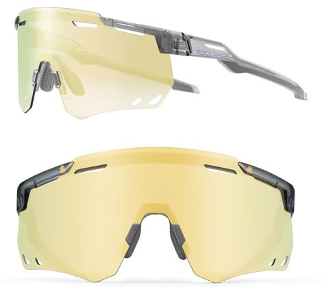 ROCKBROS Selbsttönend Sonnenbrille Fahrradbrillen Photochromatische Sportbrille für Damen und Herren UV400 Schutz TR90