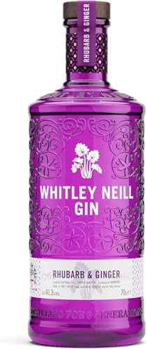 Whitley Neill Handcrafted Gin | 70cl | Distilled in UK | Vodka for Mixed Drinks or in Cocktails (Rhubarb & Ginger)