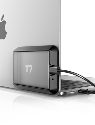 TOPGO Portable Hard Drive Enclosure for Laptop, Magnetic Hard Drive Enclosure for Samsung SSD T7, Attaches to Back of Laptop or Outside of Case - Black