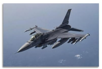Fighter Jet Poster F16 Kampffalke, Kampfflugzeug, dekoratives Gemälde, Leinwand, Kunstbild, 30 x 45 cm