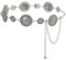 JasGood Damen Concho Taillenkettengürtel Mode Kettengürtel Taillenkette Taillengürtel Verstellbarer Metall Gürtel Gold Damen Western Cowgirl Gürtel für Kleider,Silber,130cm