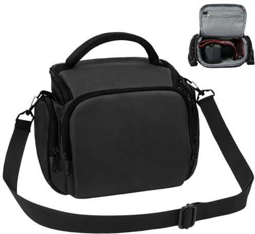 Ainiv Kameratasche, Spiegelreflex DSLR SLR Fototasche, Kamera Tasche zum Umhängen Kompatibel für Canon Nikon Sony SLR/DSLR Kamera Objektive und Zubehör Wasserdicht, Schwarz
