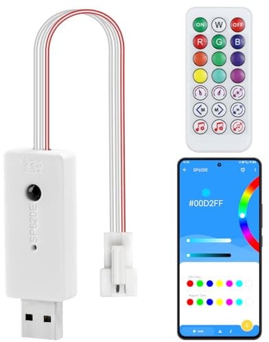WS2812B WS2811 RGB IR Fernbedienung SP620 Doppelausgang Bluetooth 5V LED Controller Musik Sync DIY Timer mit IOS und Android APP Steuerung für 3PIN Adressierbarer LED-Streifen Pixels Light (SP620)