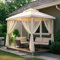 BTTO Set di 2 tende da esterno, tenda per zanzariera, per esterni, con filtro trasparente e fai da te, regolabile, per patio, giardino, gazebo, beige, L 160 x H 305 cm
