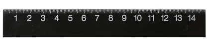Schwarzes Lineal, doppelseitig, klare Nummerierung, ABS-Harz, 15 cm