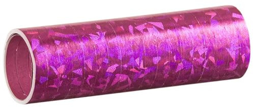 PartyMarty Metallic Luftschlangen holografisch 1er Sparpack | 1 Rolle mit 18 glitzernden Luftschlangen | Deko Pink | Karneval, Fasching, Geburtstag, Silvester | EU-Ware