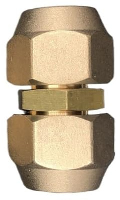 Acoplamiento de aire acondicionado de latón, rosca UNF forjada macho a macho con tuerca, conexión abocardada recta, 1 pieza(5/8-3/4)