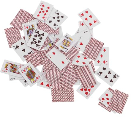 HONMEET 1 Schachtel Maßstab Mini Karten Papier Spielkarten Puppenhaus Zubehör Kleine Karten für Sammler und Modellfans Dekoration