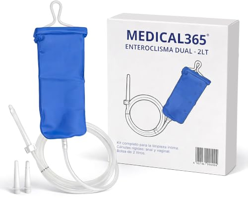 Medical365 Kit de Enema 2 L para Limpieza de Colon y Lavativas Rectales | Bolsa reutilizable con capacidad de 2 litros