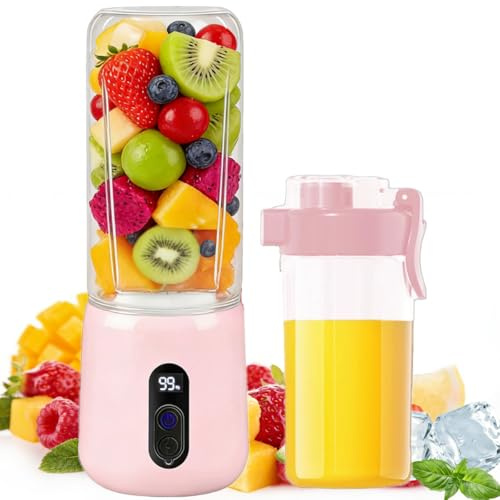 Portable Blender 500ml 12-Blade Smoothie Mixer Mini Bottle for Shakes