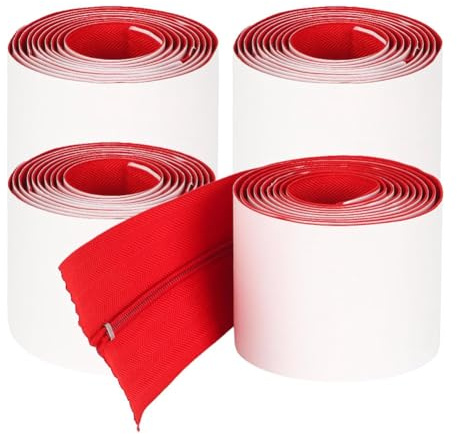 Hipzeepo 4 Rollen Heavy-Duty-Reißverschlüsse Selbstklebende -Reißverschlusstür-Kits für Staubbarrieren Staubschutzzipper
