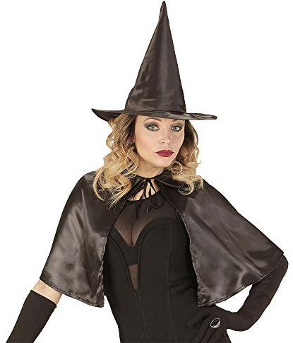 Widmann 96891 - Kostüm Hexe, Umhang, Hut, Verkleidungsset, Kostümzubehör, Halloween, Karneval, Mottoparty
