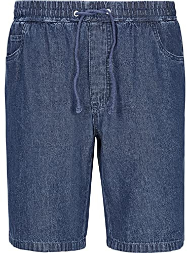 Jan Vanderstorm Herren Schlupfshort Filemon | kurze Hose mit Taschen, bequeme Shorts aus leichtem Denim-Stoff, Hosenbund mit Gummizug, 100% Baumwolle | große Größen L-7XL