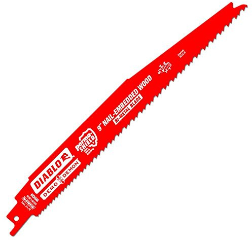 Diablo DS0912BW15 Lot de 15 lames de scie sabre bimétallique pour bois cloué, longueur 22,9 cm, dents variables, 4/6 TPI, multicolore, One Size, Classique