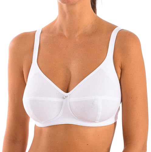 Selene Reggiseno da Donna Senza Ferretto in Cotone Biologico, Modello Naomi. Morbido, Confortevole e Naturale.