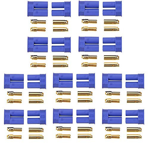 GTIWUNG 10 Paia EC5 Spina a Banana Pallottola Connettore, Connettori EC5 Connettori Bullet 5mm Femmina Maschio per batterie da modellismo RC Lipo