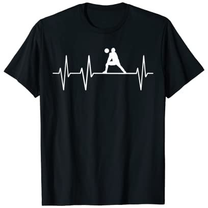 Volleyball Beachvolleyball Heartbeat Herzschlag Ball Outfit T-Shirt