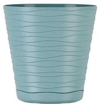 Home Garden Ornaments Tedi Plant Pots Indoor – Indoor Plant Pot with Drainage Holes and Integrated Saucer, Plastic Flower Pots (Diameter: 21cm, Colour: Green)