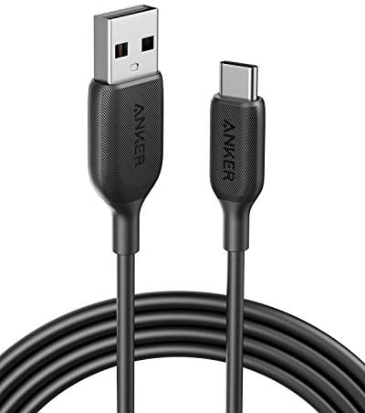 Anker Câble USB Type C, Câble de charge rapide PowerLine III USB-A vers USB-C (3m), Compatible avec les Samsung Galaxy S10 S9 Plus S8 Plus, LG V20 G7 G6 G5, Sony XZ et plus