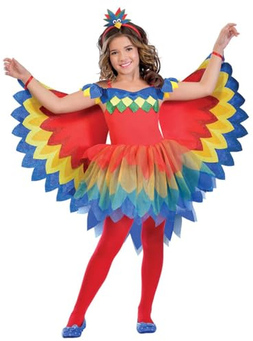 amscan 9908455 Kind Mädchen Hübsches Papageienfee Kostüm Alter 3-4 Jahre
