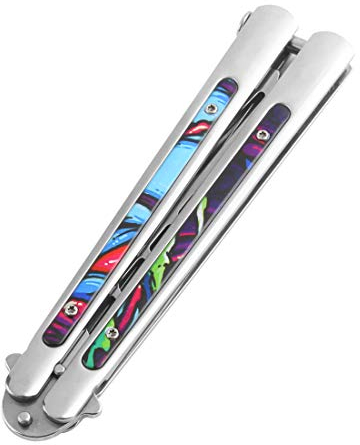 Andux HDD43 Lames en acier inoxydable pour l'extérieur, outils de camping, bagage à main (peinture abstraite)