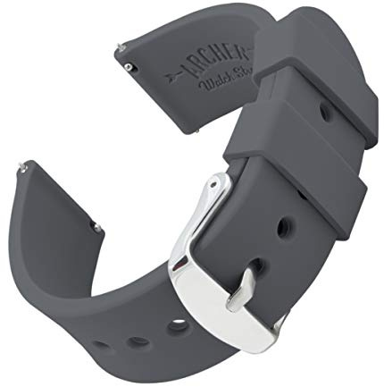 Archer Watch Straps - Silicone Quick Release Watch Bands (Graphite, 19mm)