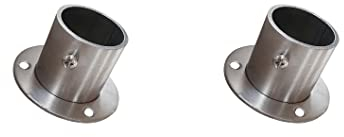 Flansch aus Edelstahl Flanschverbindung Wandanker Wandflansch zur Rohrbefestigung für Wand,Boden Kleiderschrank (32mm) 2 Stück
