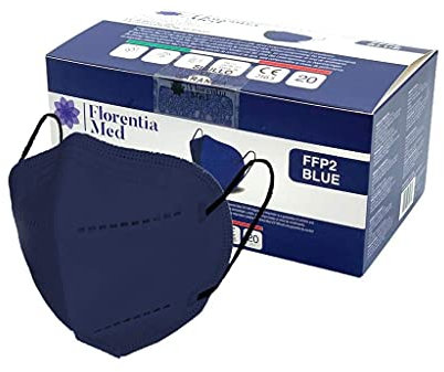 Florentia Med Mascherine FFP2 BLU MADE IN ITALY Certificate CE Categoria DPI: III, conformi EN 149:2001 + A1:2009. Box da 20 pezzi Confezionate e sigillate singolarmente