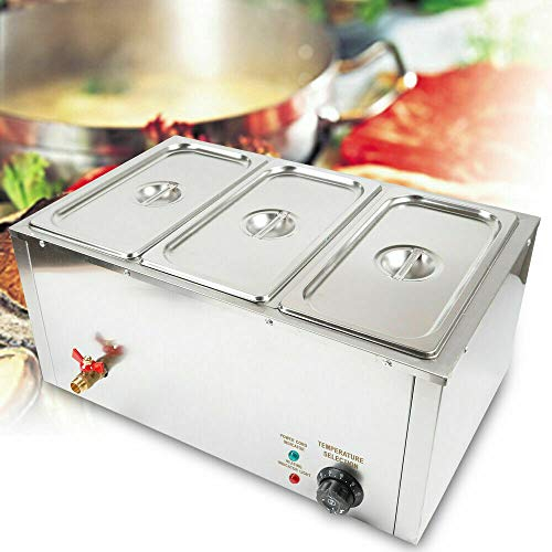 Jeu de chauffe-aliments électriques, en acier inoxydable, bain-marie de 7 l, cuve de maintien au chaud : 1/3 x 3