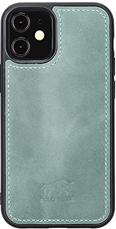 Solo Pelle Lederhülle für das iPhone 12 Mini in 5.4 Zoll Stanford Case Leder Hülle Ledertasche Backcover aus echtem Leder (Vintage Grün)