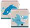 LIFENEY Aufbewahrungsbox im 2er Set Delfin und Hai I Doppelpack Spielzeugbox mit Tiermotiv passend für Würfelregale I Ordnungsbox für das Kinderzimmer I Aufbewahrungskorb Kinder