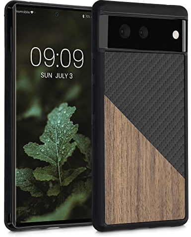 kwmobile Hülle kompatibel mit Google Pixel 6 - Handyhülle - Handy Schutzhülle - Smartphone Cover - Dunkelbraun Schwarz