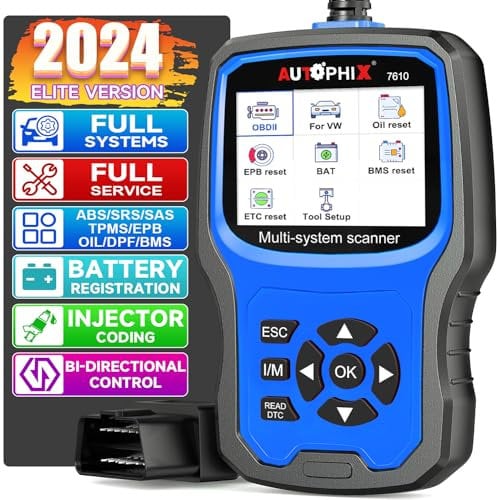 AUTOPHIX 7610 OBD2 Diagnostic Scanner Fit with Volkswagen VW Audi Skoda Seat VAG Code Reader Full Systems Scan Tool, Full Functions Automotive with Battery Registration Oil Reset(Upgraded V007)