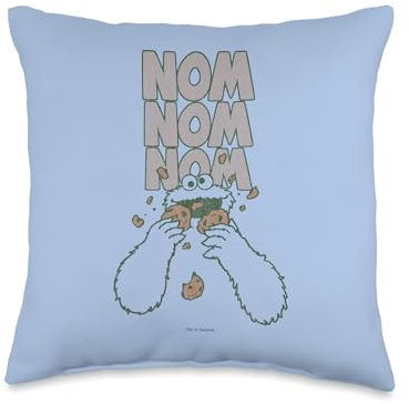 Sesame Street Cookie Monster Nom Throw Pillow, 16x16, Multicolor