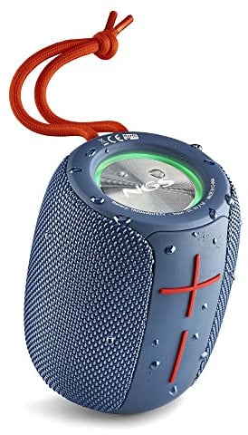 NGS Roller Nitro 1 Blue - Altavoz Portátil Compatible con Tecnología Bluetooth y True Wireless, Luces RGB, Impermeabilidad IPX5, Micrófono Incoporado, 10W, Color Azul