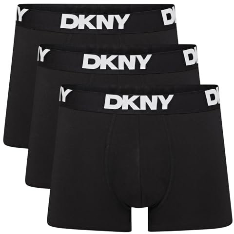 DKNY Seattle Boxershorts Herren Multipack | Bequeme Unterhosen Männer aus atmungsaktiver Baumwolle | Elastische Boxershorts ideal Alltag, Sport, Reise | Unterwäsche Herren Trunks