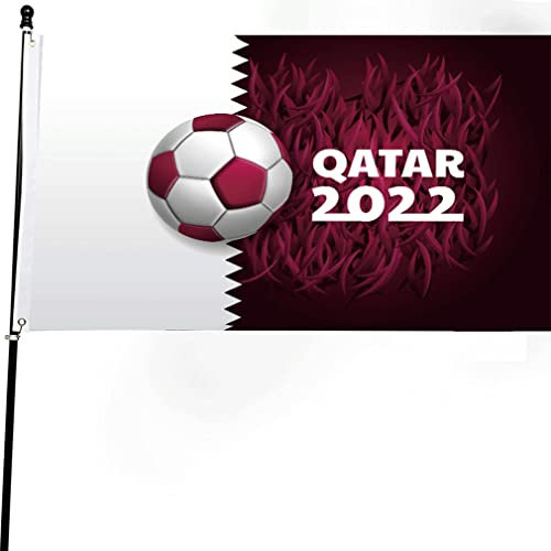 Qatar Flagge 2022 Wimpelkette Qatar Fan-Flagge Wimpelkette Qatar Flagge Dekoration Garten Innen Festival Fußball 90 x 150 cm
