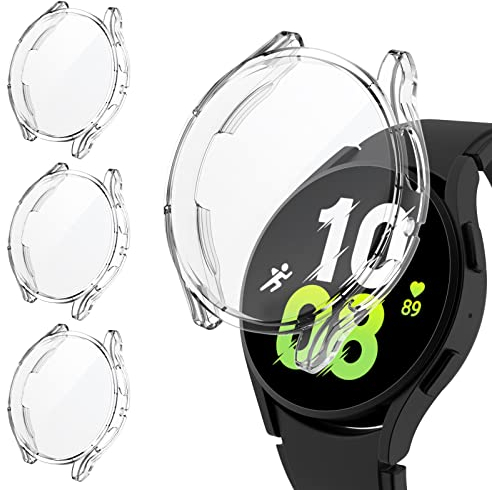 Kamita [3Stück] Schutzhülle Kompatibel mit Samsung Galaxy Watch FE 2024/Watch 5/Watch 4 40mm, Weich TPU Hülle Vollständige Abdeckung Displayschutz Hüllen für Galaxy Watch5/Watch4 (Transparent*3)