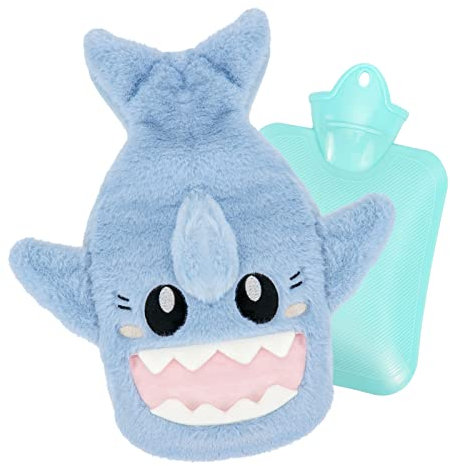 Meetory Hot Water Bottle with Cover, 1L PVC Hot Water Bag, Large Hot Water Bottle for Neck, Shoulder, Back Pain Relief and Hand Feet Warmer, Menstrual Cramps, Hot Compress and Cold Therapy