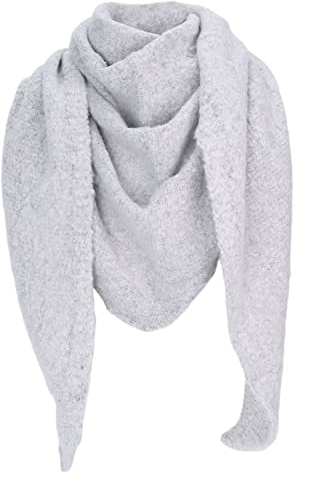 irisaa Damen Schal XXL, weiche flauschige dreieckstuch, Deckenschal Herbst Winter Dreieck Halstuch für Frauen und Mädchen, Lang Kuschelig 190 * 80cm, Schal Farben 2020:Grau