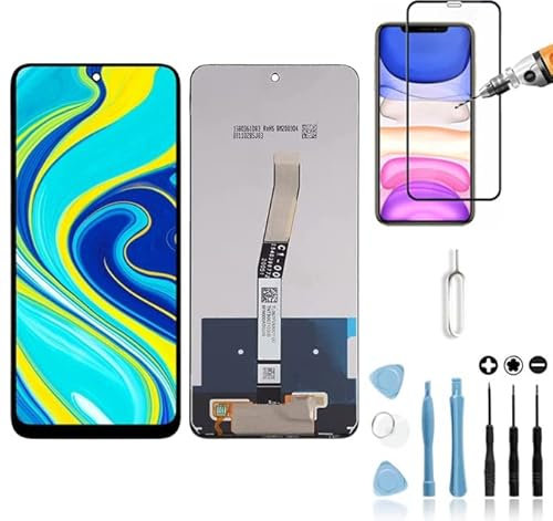 Mobilevie - Pantalla Compatible con Xiaomi Redmi Note 9S / Note 9 Pro, Color Negro - Cristal táctil + OLED Original Listo para Montar sin chasis