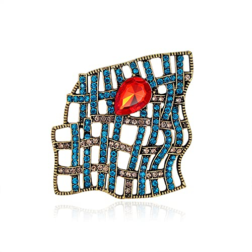Liyinco Broschen für Frauen mit Strasssteinen – Persönlichkeit unregelmäßige Geometrie Brosche Schmuck Art Deco Brosche Pin für Hut Tasche Hemd Kleid