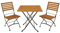 DEGAMO Garten Sitzgruppe Klappgarnitur HOFGARTEN 3-teilig (2X Klappstuhl, 1x Tisch 75x75cm), Stahl schwarz pulverbeschichtet, Eukalyptus Holz braun geölt, FSC®-Zertifiziert, Outdoor