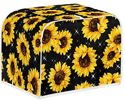 STUOARTE Sunflowers Toaster Cover, Universal Size Sunflowers Machine Toaster Cover for 2 Slice Toaster and Dust & Fingerprint Protection / 11.4 in X 7.9 in X 7.5 in