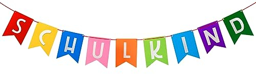 IWTBNOA Schulkind Girlande Bunt, Girlande Einschulung, Einschulung Deko Banner, Schulanfang Banner Hänge Deko für Schulanfang Schuleinführung Junge und Mädchen Einschulungsfeier Schule Erster Schultag