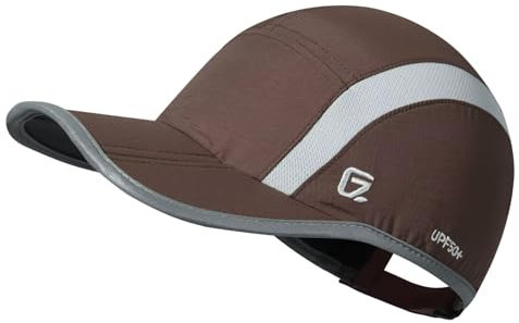 GADIEMKENSD Quick Dry Sports Hat Lightweight Breathable Soft Outdoor Run Cap (Folding Series,Coffee Brown)