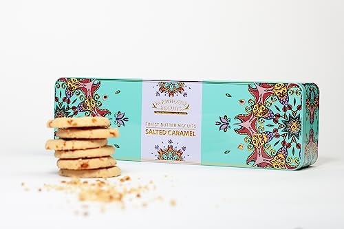 Farmhouse Luxury Finest Traditional Embossed Garden Tin of Lemon Curd Biscuits 225g, Perfect for Gifting Mothers day, Fathers Day, Anniversary, Easter, Christmas Day, All Occassions