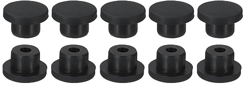 sourcing map Silikon-Gummistopfen, weich, flexibel, für 14–15 mm große Löcher, schwarz, 10 Stück